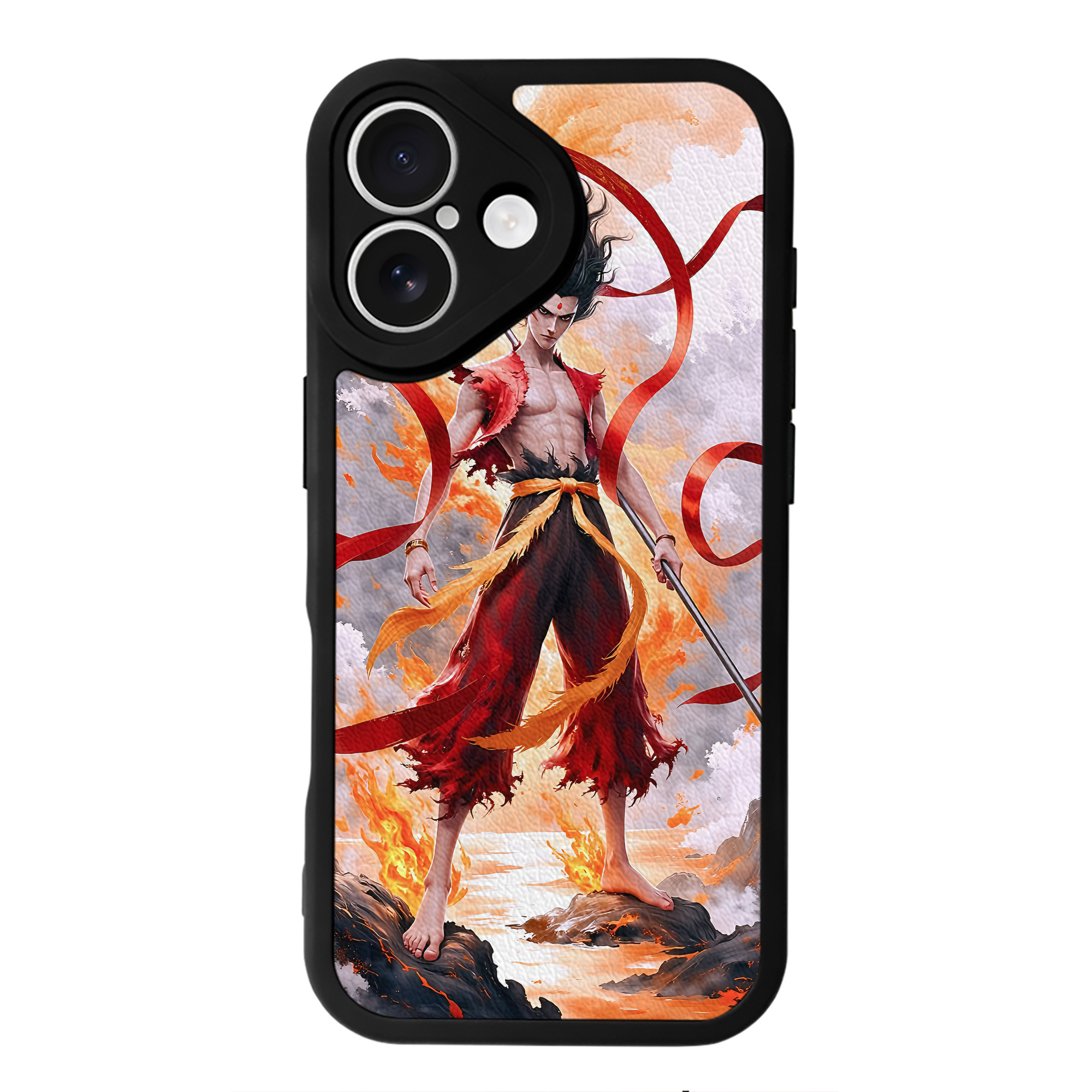 （画像用） Ne Zha 2 ナタ 魔童の大暴れ 【iPhone 16シリーズ対応】シリコンスマホケース（レザー調） 材質：シリコン